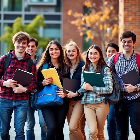 Group of students smiling